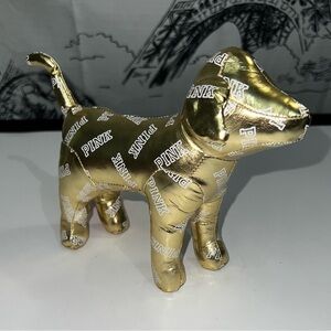 Victoria's Secret PINK Metallic Gold Dog Plush